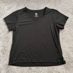 RBX Women's Black V-Neck Short Sleeve Performance Tee
